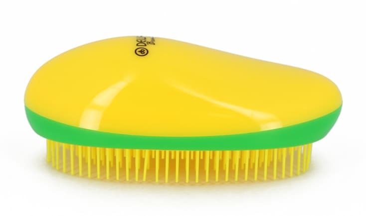 Skönhetsmassageborste för enkelt hår Detangling Oval färg Gul-Grön-Gul Dbt-03 125 ML