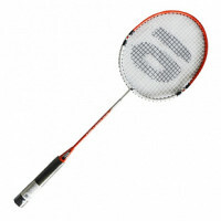 Raquete de badminton Atemi BA-200, aço, tampa 3/4, vermelho / branco