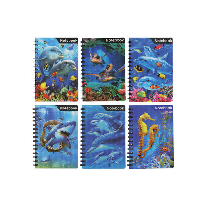 Notebook A6 50L on the ridge BRAUBERG Water world, plastic 3D cover, 6 types in display 128092 332