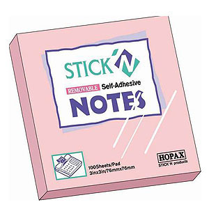 Sticky note -papir 76 * 76 mm HOP X 100L pink 21148