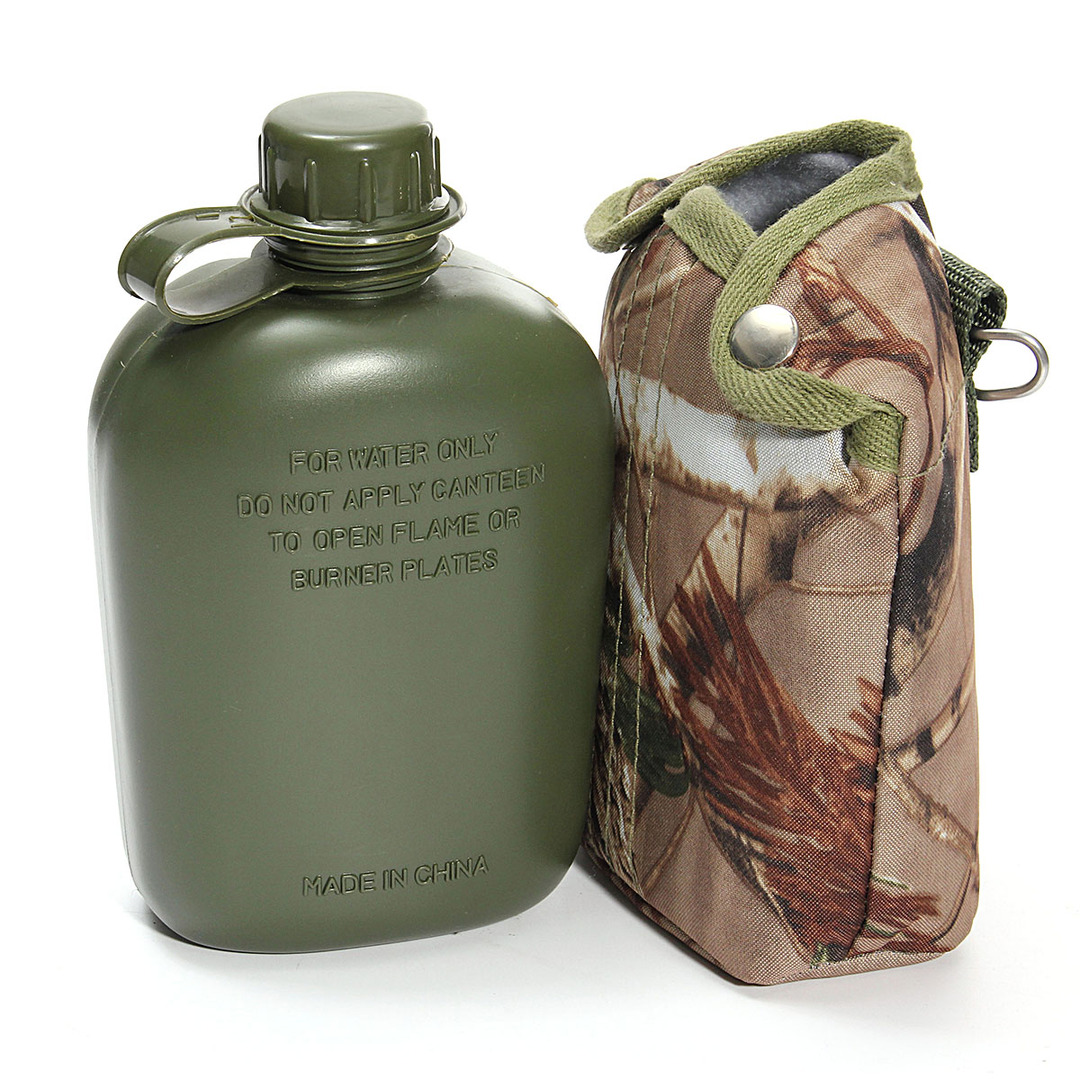  1L vojaška steklenica za pitje zelene vode s pokrovom za kolesarjenje Šport na prostem