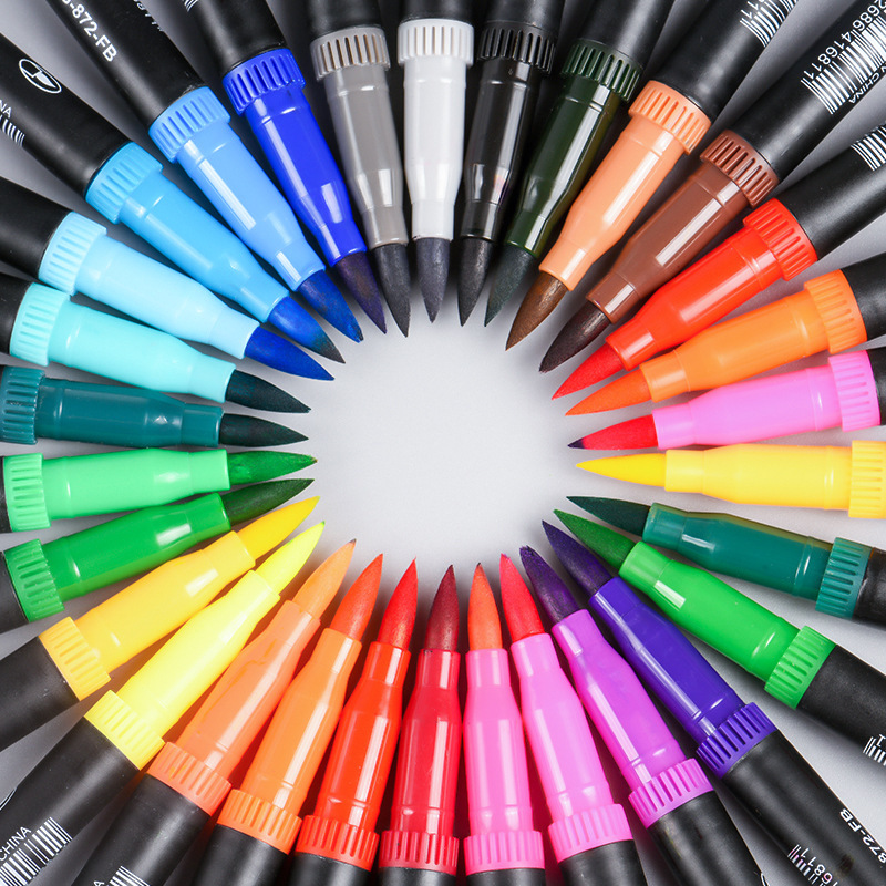 PC. / Set Double Head Hook Line Pens Marker Fineliner Extra Fine akvareļu otu pildspalvu komplekts