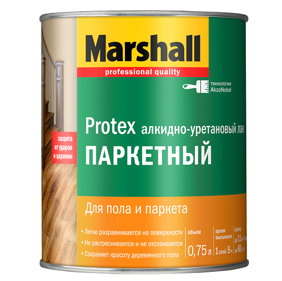 Parketlak Marshall Protex glanzend 0,75 l