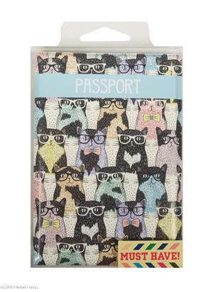 Okładka na paszport Cool Clever Cats (pudełko PCV)