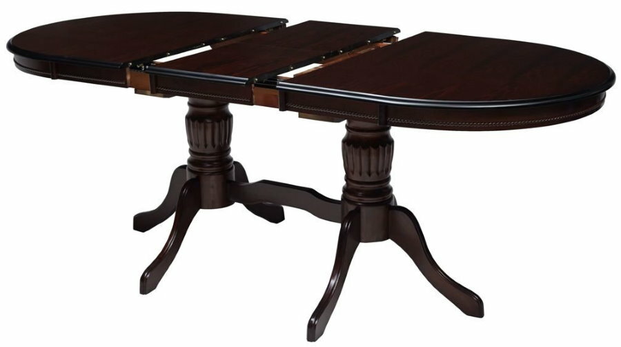 Donker houten uitschuifbare tafel