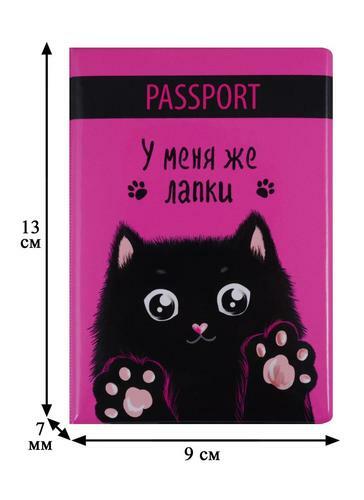 Okładka paszportu Mam łapy (czarny kot) (pudełko PCV) (OP2018-191)