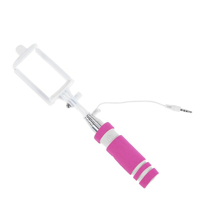 Selfie-Stick, kabelgebunden, pink