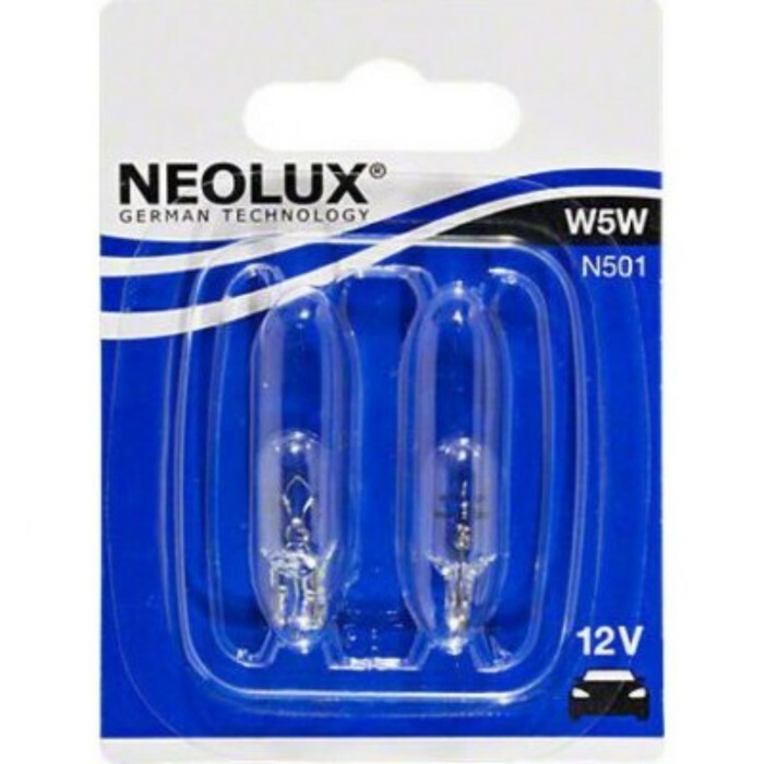 Autolamp NEOLUX, W5W, 12 V, 5 W, (W2,1x9,5d), komplekt 2 tk, N501-02B
