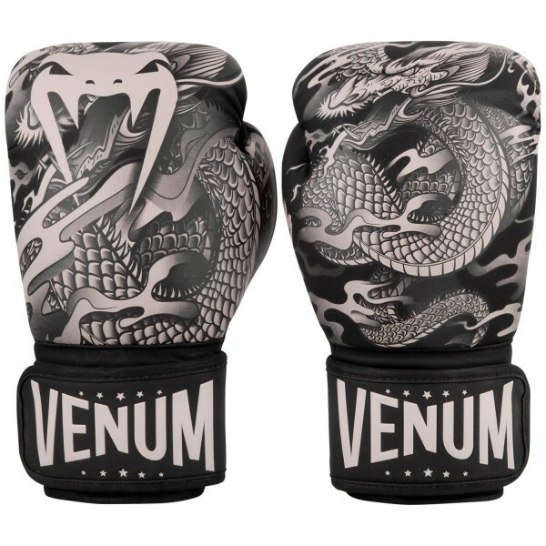 Boxerské rukavice Venum Dragons Flight Black / Sand, 16 oz Venum