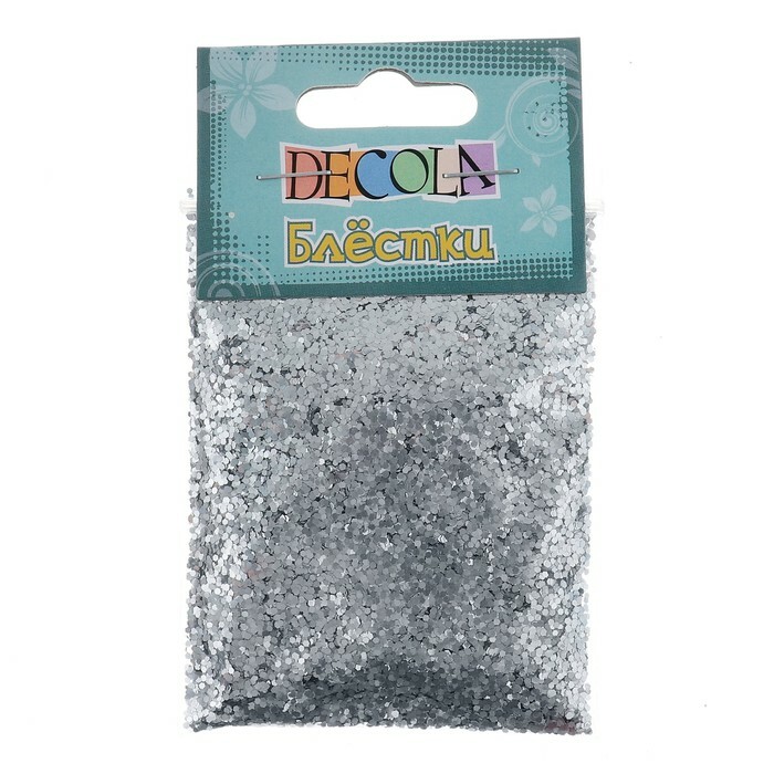Decor glitter ZHK Decola 0.1 mm, 20 g, silver W041-202-1