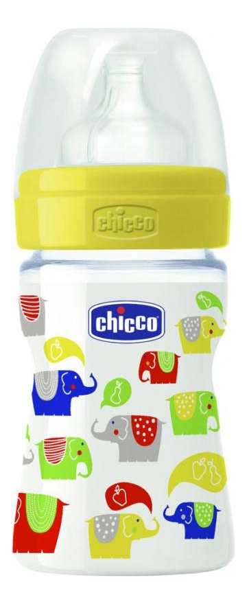 Chicco Wellbeing otroška steklenička 150 ml (rumena)