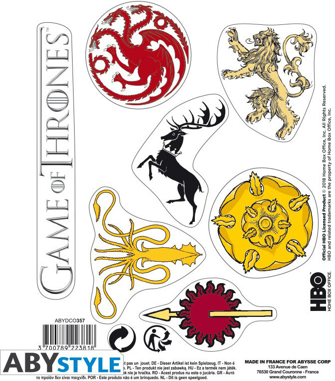 Set di adesivi di Game Of Thrones Stark # e # Sigils