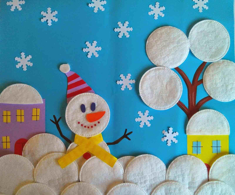 Noel ağacı ve Yeni Yıl için pamuklu pedlerden diğer el sanatları: yapımda ustalık sınıfı