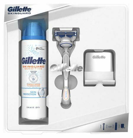 Gift set Gillette, men's razor + shaving gel 200 ml