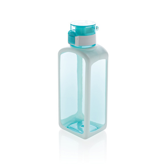 Vakuum-Trinkflasche 'Quadrate' / Türkis