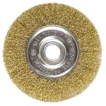 Brush for angle grinders, 100 mm, fit 22.2 mm, flat, brass-plated twisted wire MATRIX 74648