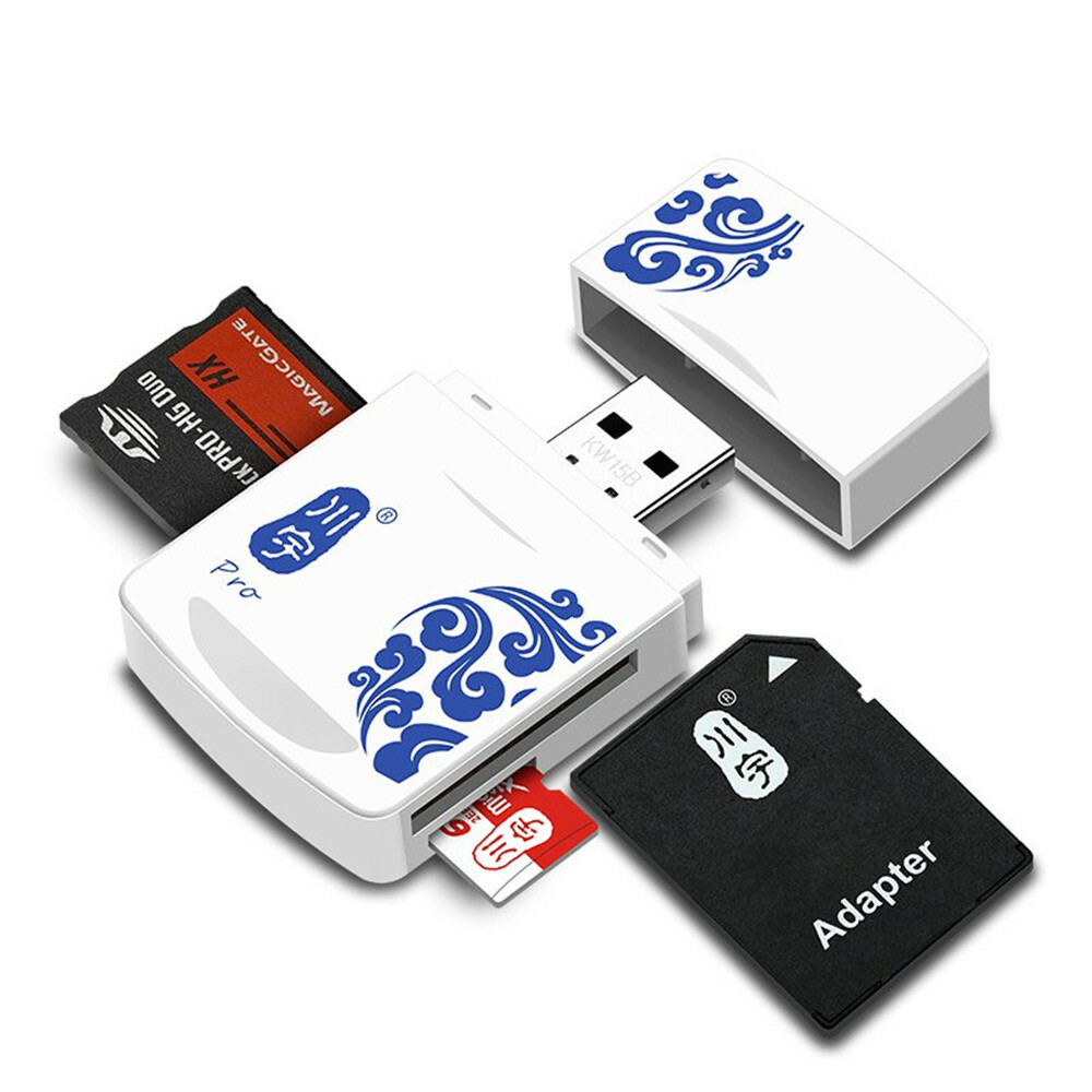 Kawau Mini kaasaskantav USB 2.0 TF SD -mälukaardi MS -kaardi lugeja arvuti tahvelarvuti jaoks