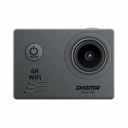 Videocamera d'azione DIGMA DiCam 300 4K, WiFi, grigia [dc300]