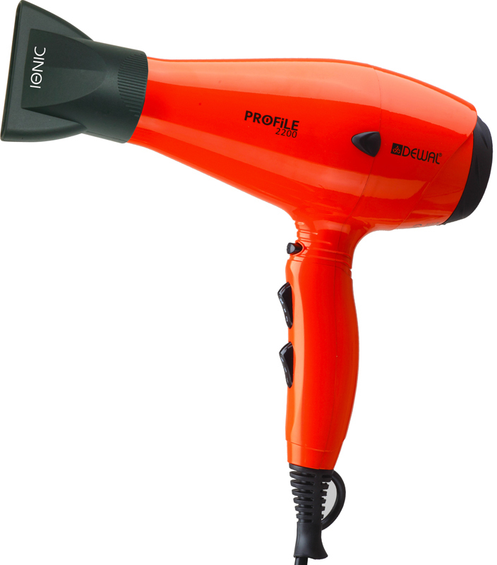 Vysoušeč vlasů Dewal Profile-2200, 2200 W, ionizace, 2 trysky, oranžová 03-120 oranžová