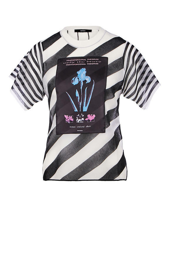 T-Shirt für Damen DIESEL 00SPCT 0SAUC 900 schwarz / grau / blau / pink XS