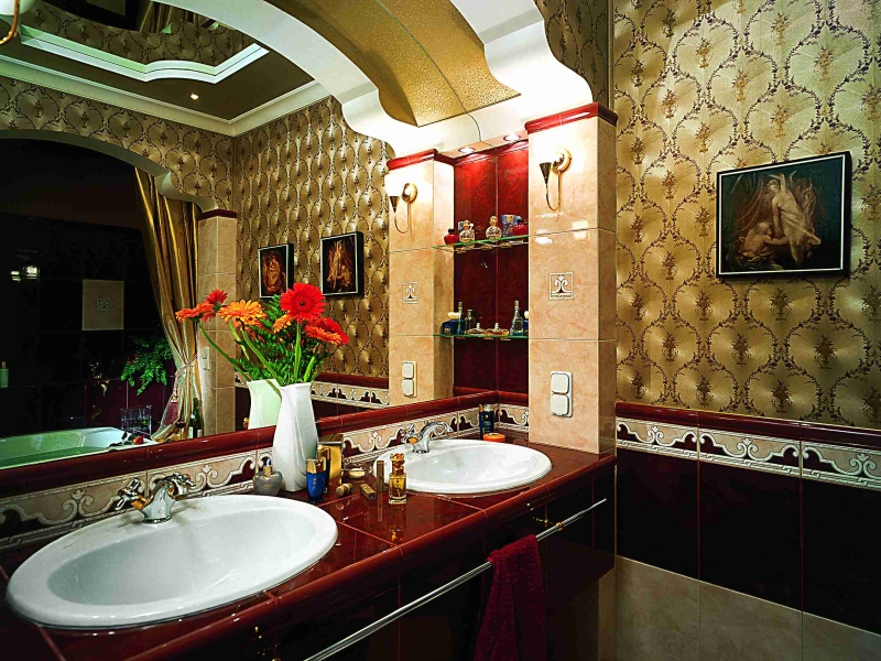 La décoration de la salle de bains dans le style Empire