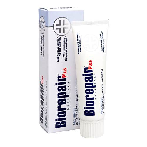 „Biorepair Pro White Plus“ balinanti dantų pasta 75 ml („Biorepair“, kasdienė priežiūra)
