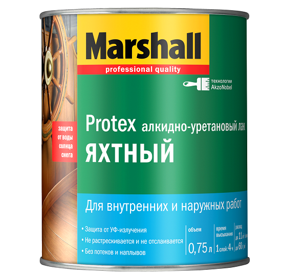 Alkyd-urethaanlak Marshall Protex Yacht glanzend 0,75 l