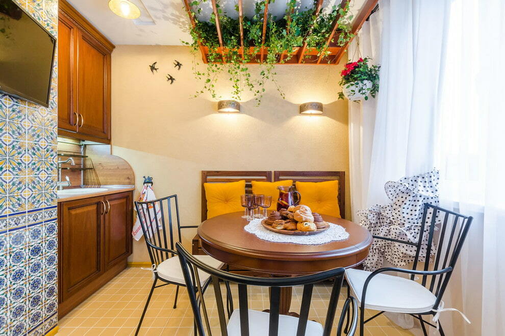 Plants decor in Mediterranean style kitchens