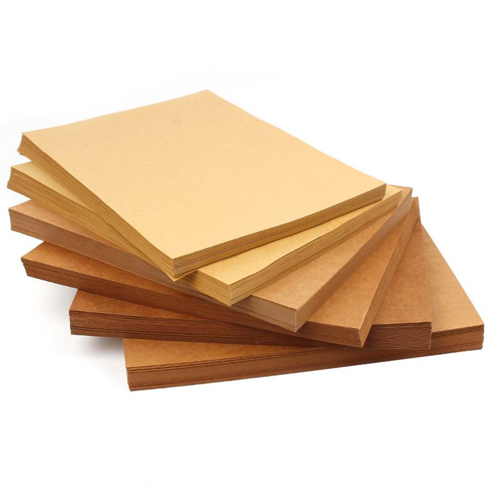 Folhas 70/100/120/160/200 g / m2 A4 Pasta de papel Kraft para impressão artesanal DIY Papel de Embrulho Artes e Ofícios