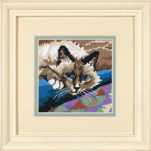 Dimensions embroidery kit art. DMS-07228 Cute cat 13x13 cm