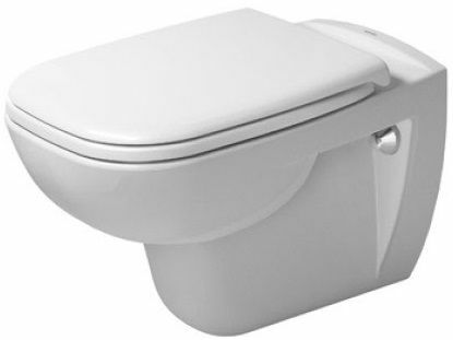 Vegghengt toalett uten kant med mikroløftsete Duravit D-Code 45700900A1