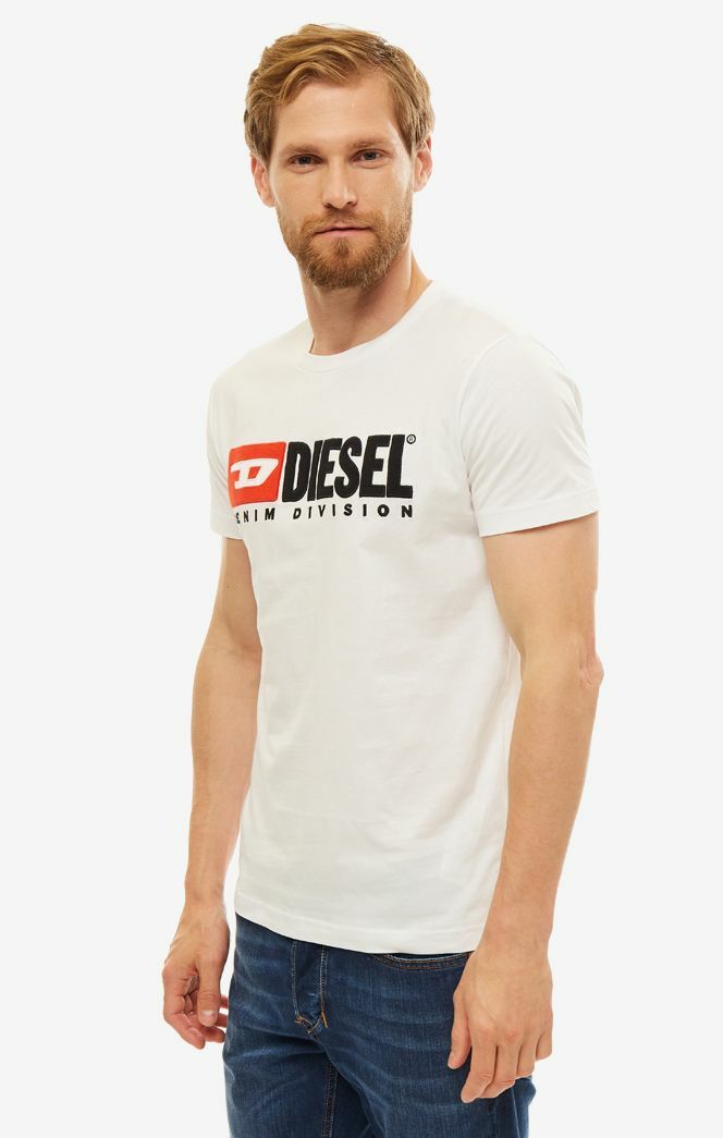 T-skjorte for menn hvit DIESEL 00S1DF