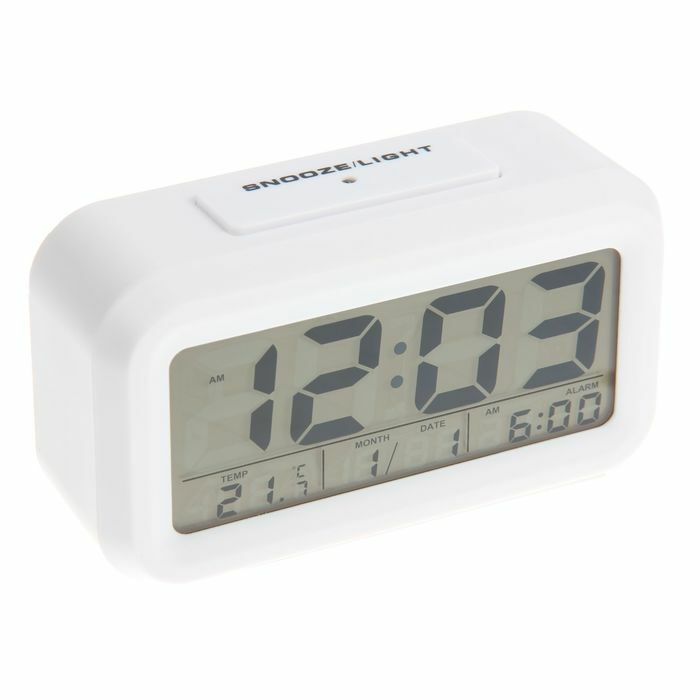 Luazon LC105 Reloj Despertador Retroiluminación Calendario Temperatura 3 AAA (No Incluido) Blanco