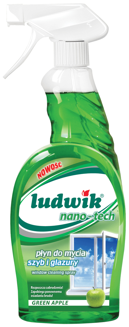 Klaasi- ja peeglipuhastusvahend Ludwik rohelise õuna nanotehnoloogia 750 ml