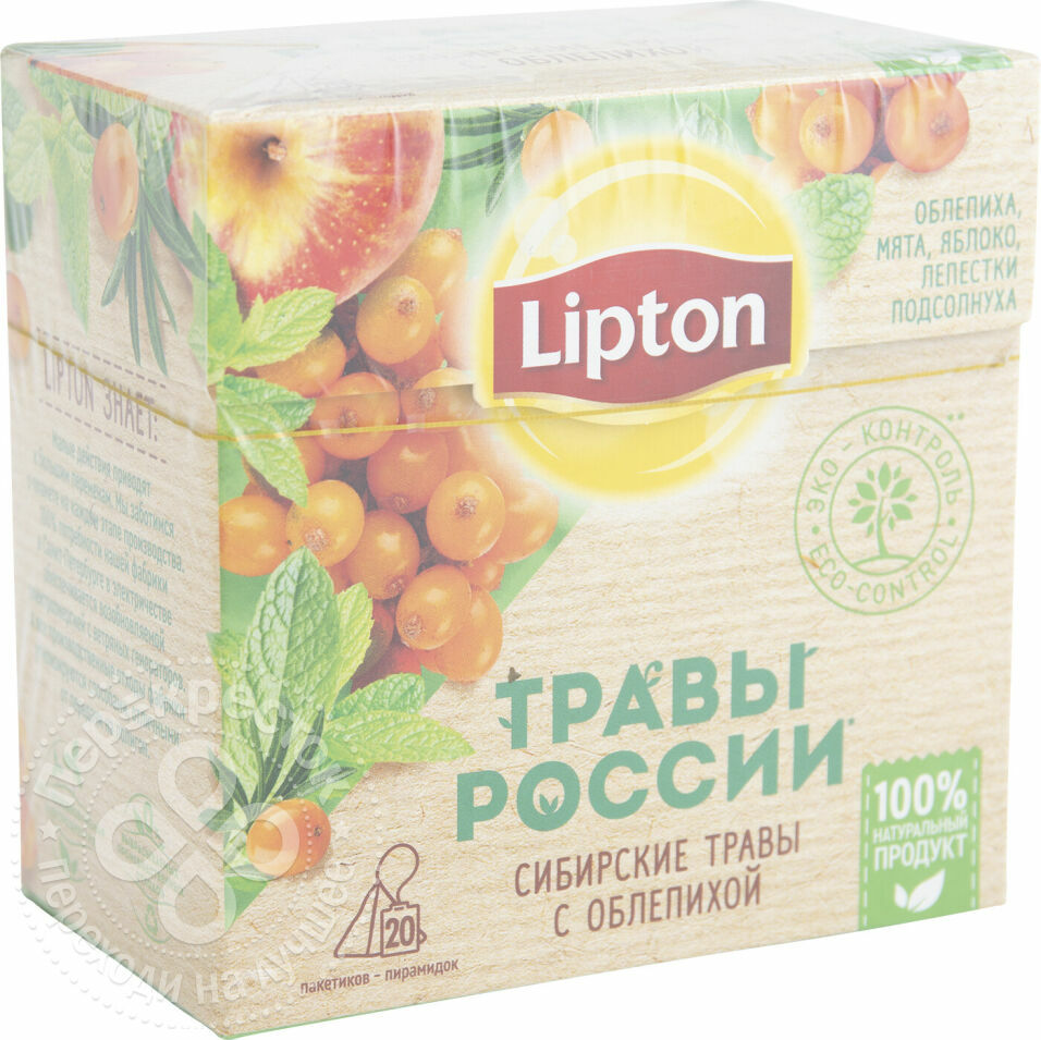 Kruidendrank Lipton Herbs of Russia Siberische kruiden met duindoorn 20 pak