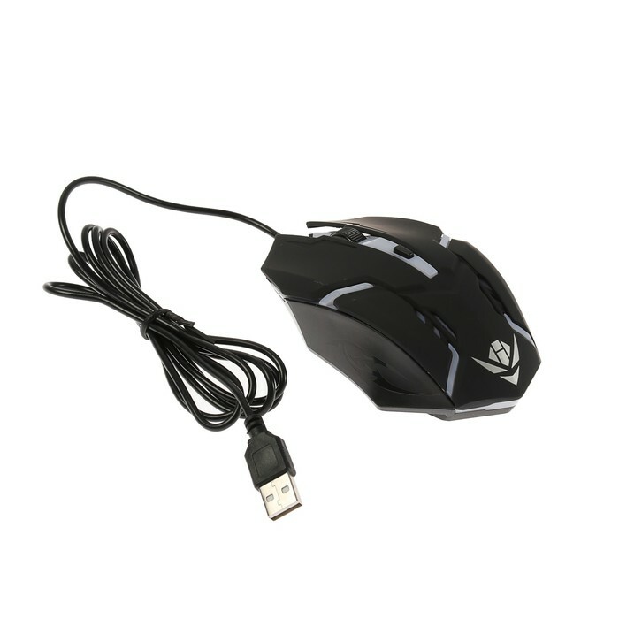 Mouse da gioco Nakatomi Gaming MOG-03U, 4 pulsanti + rullo, retroilluminazione a 7 colori, USB, nero