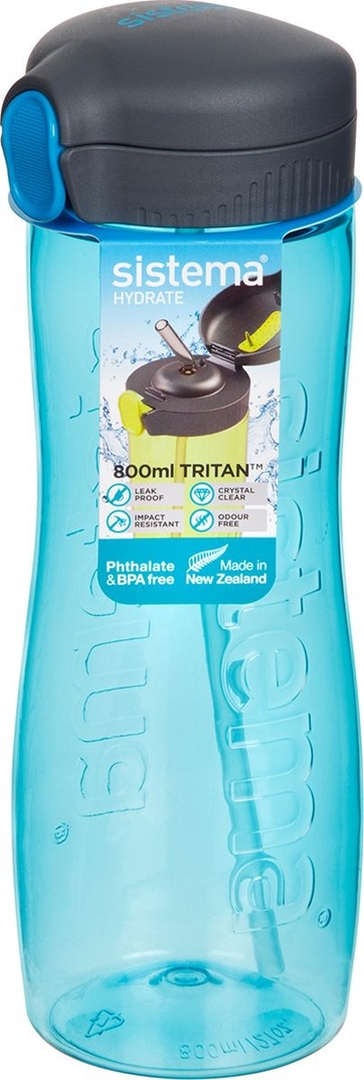 Botella de agua Tritan con pajita de 800 ml