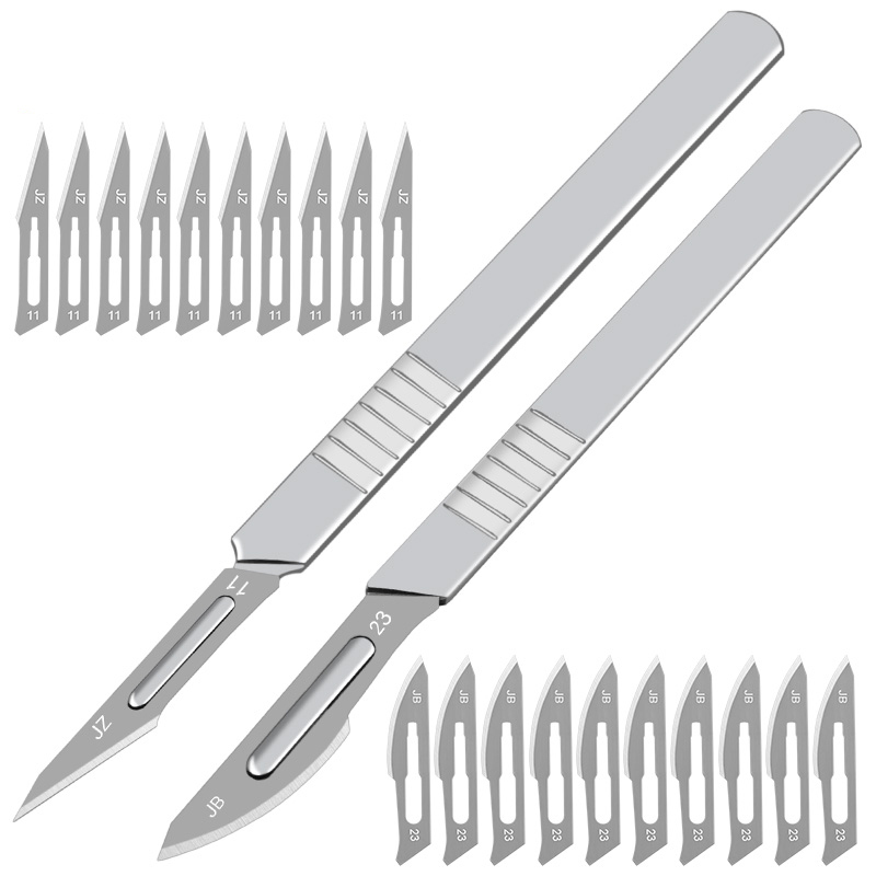 PC. Carving Surgical Blades DIY Cutting Tool PCB Repair Animal Surgical Instrument with Handle