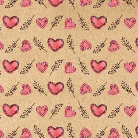 Papel Kraft " Hearts" 50x70 / 2 folhas