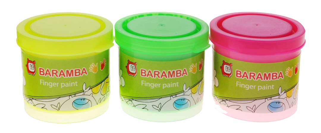 Finger målar 3 fluorescerande färger, 40 ml Baramba B00553