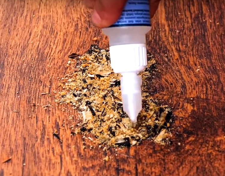 Apply glue again on top of the crushed seed and leave it as it is until it hardens completely.