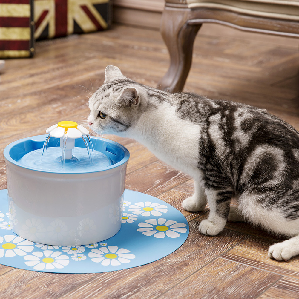 Automatic Electric Adjustable Pet Water Fountain Dog / Cat Drinking Bowl Set