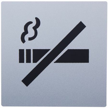 Plaque de porte " Non fumeur" Larvij autocollante couleur argent