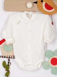 Bodysuit for nyfødte Delikat alder, størrelse 50-56 cm, farge: ecru (kulirka)