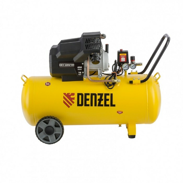 Sprężarka powietrza Denzel DKV2200/100 58079, 400 l/min, 100 l, napęd bezpośredni, olej