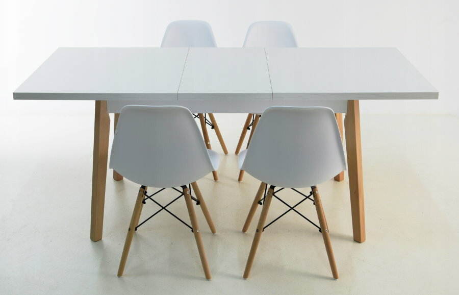 Witte uitschuifbare tafel in Scandinavische stijl