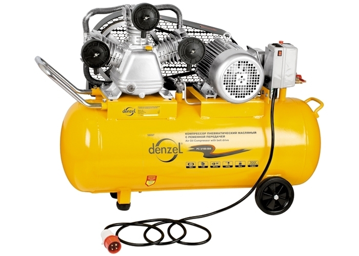 Compressore PC 3 / 100-504, olio, cinghia, cod. 504 l/m, potenza 3 kW DENZEL