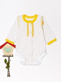 Body Provence, color: ecru, pattern: peas, finishing: yellow, decor: lace, height 62-68 cm