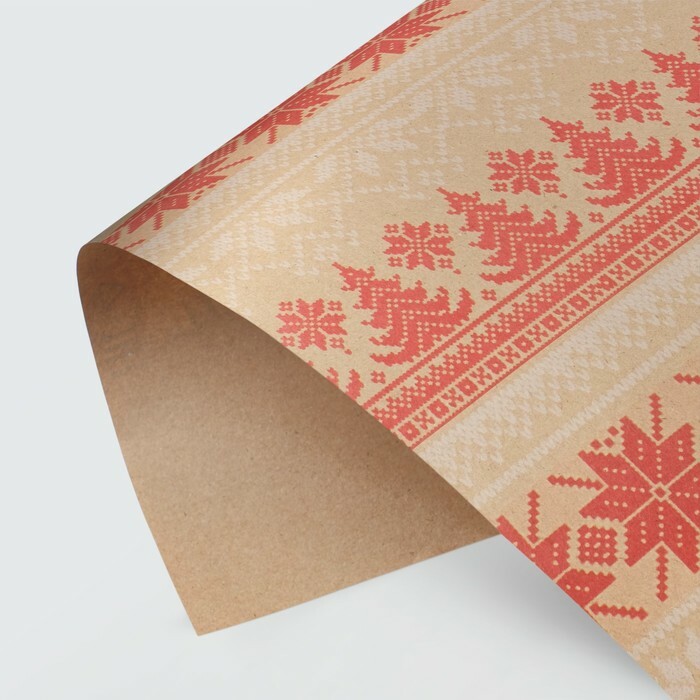 Amatinis pakavimo popierius „Naujųjų metų mezgimas“, 50 × 70 cm