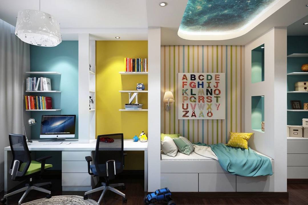 modern design av ett barns rum